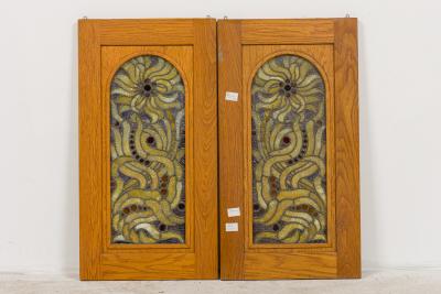 Collection of Various American Framed Stained Glass Panels