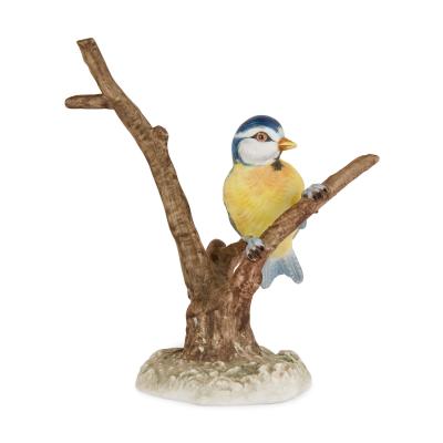 Collection of five bisque porcelain bird models