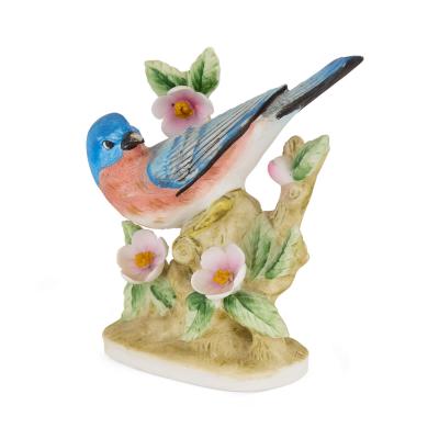 Collection of four 20th century bisque porcelain bird models