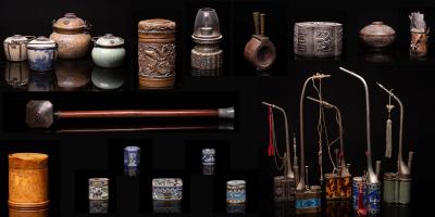 Collection of opium paraphernalia