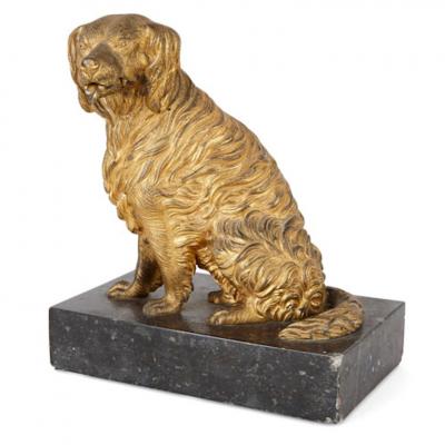 Collection of seven metal dogs of various types