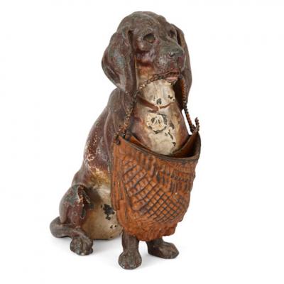 Collection of seven metal dogs of various types