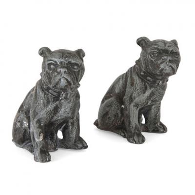 Collection of twenty metal dogs of various types