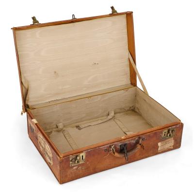 Collection of vintage luggage a set of four English travel cases