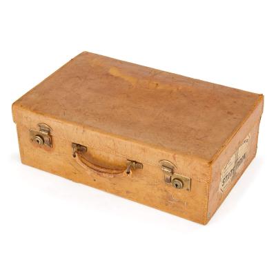 Collection of vintage luggage a set of four English travel cases