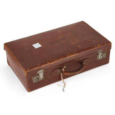 Collection of vintage luggage a set of four English travel cases