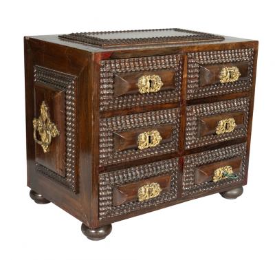 Colonial Brazilian Rosewood Miniature Chest