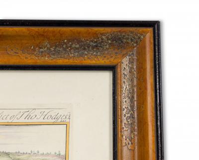 Color Print of an English Estate in a Wooden Frame