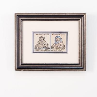 Colored Wood Blocks of Flavio Biondo and Lorenzo Valla Germany 16th century