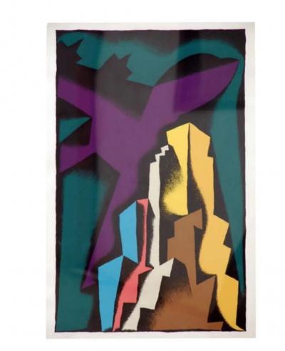 Colorful Geometric Print Framed