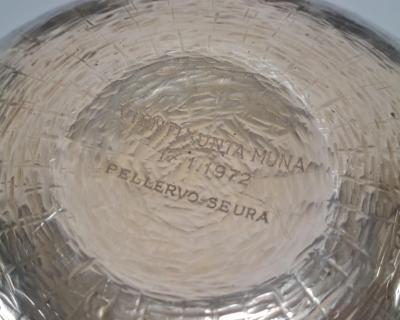 Colorful Handmade Eva Hidstr m Sterling Silver Enameled Bowl Set Finland 1970s