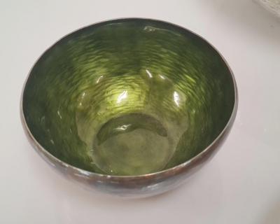 Colorful Handmade Eva Hidstr m Sterling Silver Enameled Bowl Set Finland 1970s