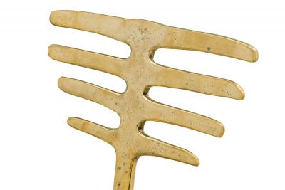 Coluna Organic Form Horizontal Slat Polished Bronze Side Chairs