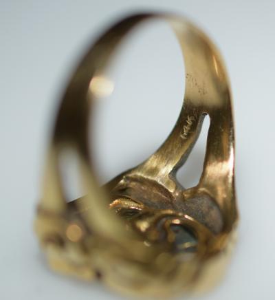 Comedy and Tragedy Spinning Articulated 14K Gold Ring