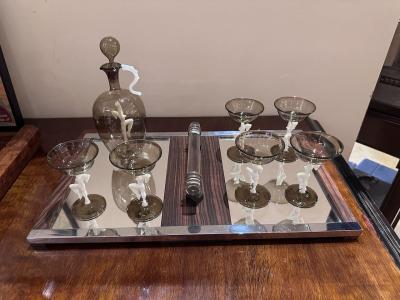 Complete Liqueur Set Original Decanter and 6 Matching Glasses