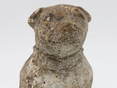 Composite Stone Bull Dog Garden Ornament England 1970s