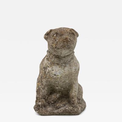 Composite Stone Bull Dog Garden Ornament England 1970s