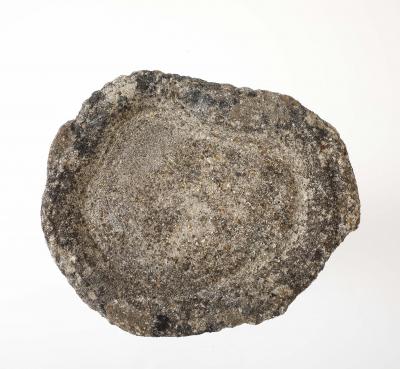 Composite Stone Faux Bois Birdbath with Squirrel Garden Ornament English 20th C