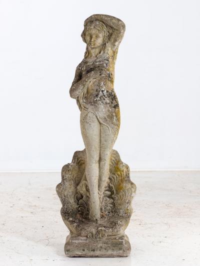 Composite Stone Figure of Venus Emerging from a Shell England Mid 20th C 
