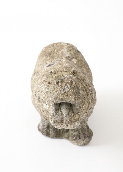 Composite Stone Hippopotamus Garden Ornament English 20th Century