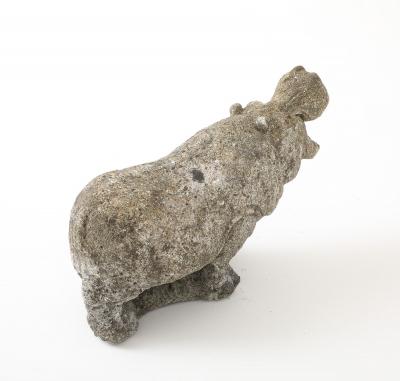 Composite Stone Hippopotamus Garden Ornament English 20th Century