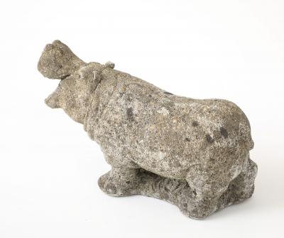 Composite Stone Hippopotamus Garden Ornament English 20th Century