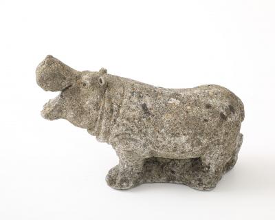Composite Stone Hippopotamus Garden Ornament English 20th Century