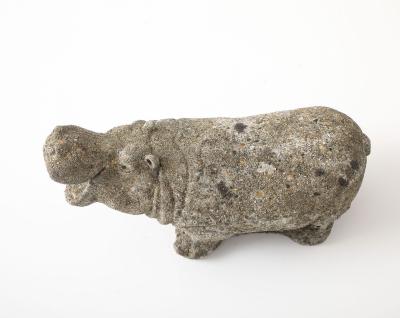Composite Stone Hippopotamus Garden Ornament English 20th Century