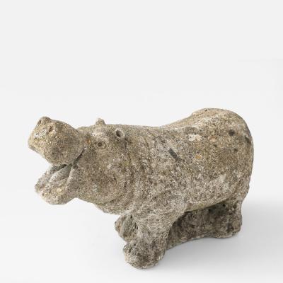 Composite Stone Hippopotamus Garden Ornament English 20th Century