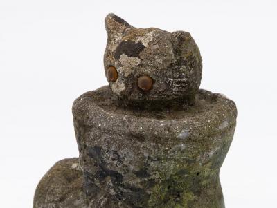 Composite Stone Kitten in Boot Garden Ornament English 20th Century
