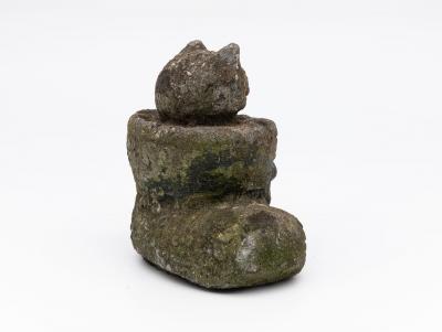 Composite Stone Kitten in Boot Garden Ornament English 20th Century