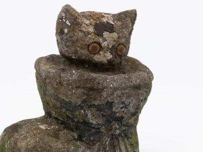 Composite Stone Kitten in Boot Garden Ornament English 20th Century