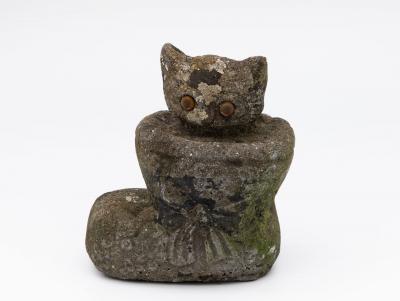 Composite Stone Kitten in Boot Garden Ornament English 20th Century