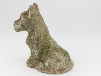 Composite Stone Scottie or Westie Dog English Mid 20th C 
