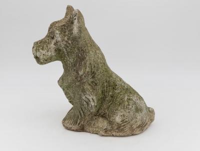 Composite Stone Scottie or Westie Dog English Mid 20th C 