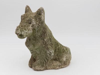 Composite Stone Scottie or Westie Dog English Mid 20th C 