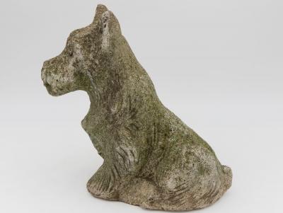 Composite Stone Scottie or Westie Dog English Mid 20th C 