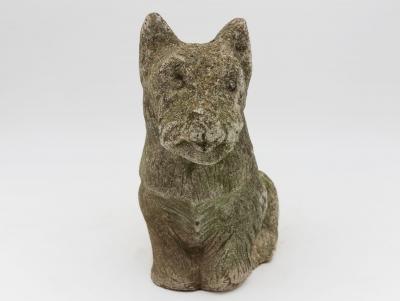Composite Stone Scottie or Westie Dog English Mid 20th C 