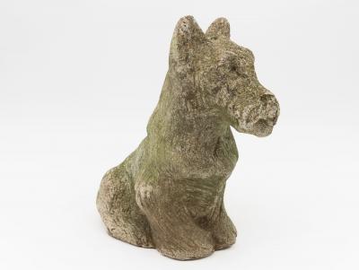 Composite Stone Scottie or Westie Dog English Mid 20th C 
