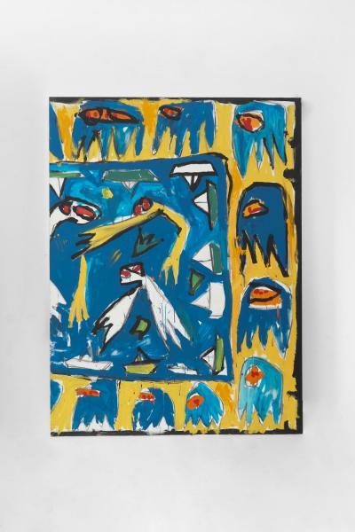 Composition set of four painted canvases 1970s