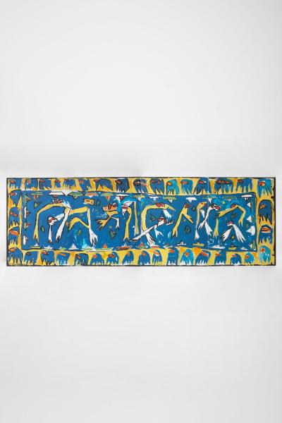 Composition set of four painted canvases 1970s