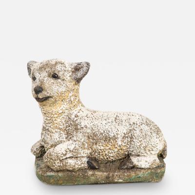 Concrete Lamb Garden Ornament French Mid 20th Century