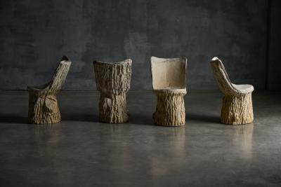 Concrete Tree Trunk Garden Set France 20th Century