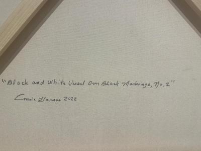 Connie Lloveras Abstract Black White Vessel Painting Over Markings Image 5