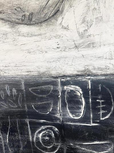 Connie Lloveras Abstract Black White Vessel Painting Over Markings Image 5