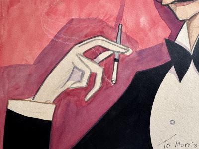 Conrado Walter Massague Cuban Artist Caricature of Adolphe Menjou Debonair Devil