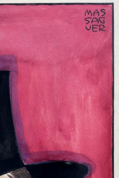 Conrado Walter Massague Cuban Artist Caricature of Adolphe Menjou Debonair Devil