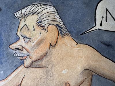 Conrado Walter Massaguer Charles de Gaulle Boxing Match Political Cartoon Cuban Artist