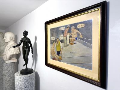 Conrado Walter Massaguer Charles de Gaulle Boxing Match Political Cartoon Cuban Artist