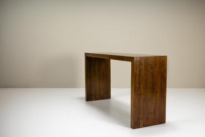 Console Veneered in Dark Stained Bamboo Belgium 1980s